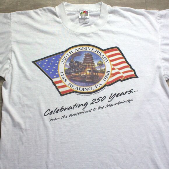 Vintage Rare Reading PA. 250th Anniversary T-Shirt 1748-1998 Size XL - Picture 1 of 4
